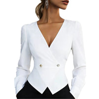 Stylish Elegant Slimming Long-sleeve V-neck Blouse For Women