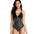 Polka dot ladies one-piece swimsuit