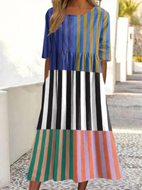 Casual Retro Ocean Art Print Womens Loose Dress