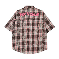 Distressed Plaid Short-sleeved Shirt For Men