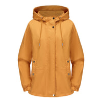 Women's Loose Windproof Jacket Hooded Long Sleeve