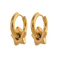 Star And Moon  Heart-shaped Earrings