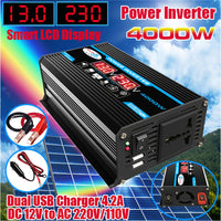 Car Power Inverter USB Voltage LED Display