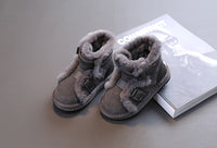 Genuine wool at the mouth of leather girl's short boots is antiskid