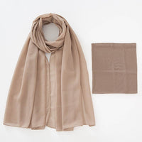Modal Breathable Elastic Bucket Hat With Pearl Chiffon Scarf Headcloth