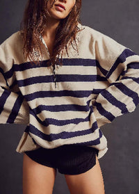 Autumn And Winter New Women's Retro Pattern Leisure Pullover Zipper Sweater
