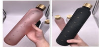 Large Capacity 1L Time Water Cup Fitness Water Bottle Gradient Color Matte