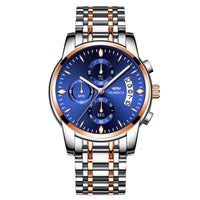 Butterfly Snap Steel Strap Multifunctional Men's Waterproof Luminous Watch