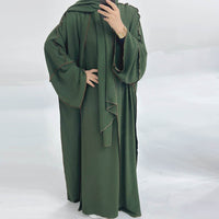 Dubai Solid Color Hook Cardigan Gown