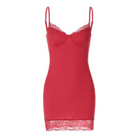 Womens Summer Sexy Spliced Lace Camisole Dress