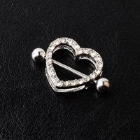 Double-layer Diamond-encrusted Electroplating Love Breast Nails For Men And Women
