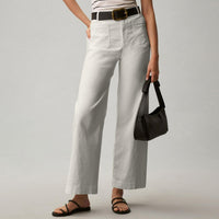 Plus-size High-waisted Slimming Solid-color Suit Pants