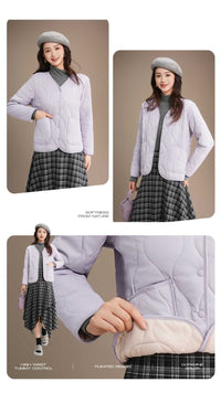 Women's Crew-neck Long-sleeve Thermal Cotton Jacket