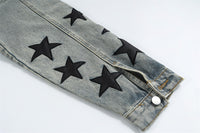XINGX Veneer Embroidery Stitching Denim Clothes Jacket