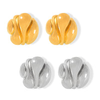 Geometric Asymmetric Design Titanium Steel Ear Studs