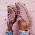 Straw platform casual shoes