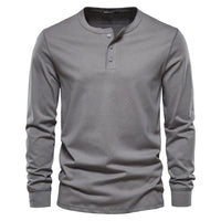 Men's Casual European Size Round Neck Long Sleeve T-shirt