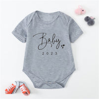 Baby Alphabet Print Newborn White Triangle Bodysuit
