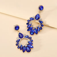 Crystal Wreath Drop Earrings Sparkly Rhinestone Statement Jewelry For Women Wedding Party Prom Festival Daily Wear