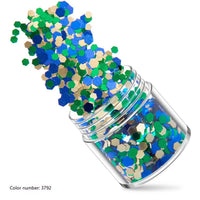 Green Manicure Set 12 Colors Mixed Nail Sequins Glitter Powder Gradient Laser Powder
