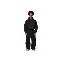 Hooded Loose Outfit Drop-shoulder Sweatshirt Hidden Drawstring Belt