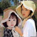 Korean Version Ins Lace Bow Straw Hat Foldable