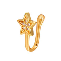 The Same Style Copper Inlaid Zircon Star False Nose Nail Exaggerated And Simple