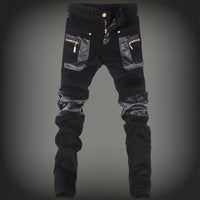 Men's leather pants tide locomotive popular foot pants