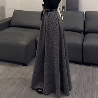 Elegant, A-line Maxi Skirt In A Vintage Gray Tone