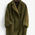 Women's Double-faced Wool Long Loose Slim Wool Coat