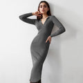 French-style Sexy Deep V-Neck Lapel Slimming Dress