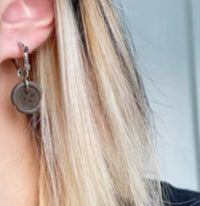 Wasteland Style Burned Gap Button Distressed Earrings