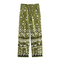 Summer New European And American Style Silk Satin Texture Positioning Printed Shirt Pants