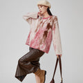 Jacquard Round Neck Pullover Loose Sweater