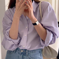Pure Cotton Loose Long Sleeve Shirt