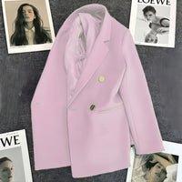 Women's Solid-Colored Defined-Waist Blazer