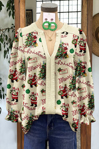 Women's Shirt Loose V-Neck Long Sleeve