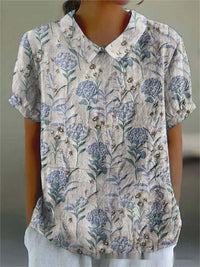 Summer Lapels Short Sleeve Elegant European And American Style Women Top