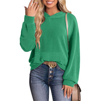 Europe And America Cross Border Women's Loose Twisted Bar Hooded Sweater