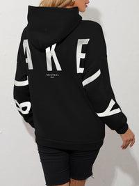 Women's Fashion Printed Thickening Fleece Loose Hooded Sweater