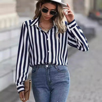 Women's Fashionable All-Match Striped Shirt Top