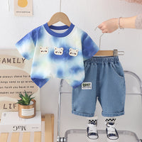 Baby Suit Three Bear Short Sleeve Two-piece Set