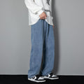 Men's Slimming Leisure Hong Kong Style Denim Straight-leg Pants