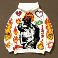 Fashion Casual Printed Polyester Sweater