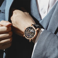 Men's Business Casual Waterproof Luminous Leather Watch