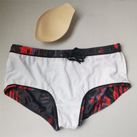 Men's New Abstract Beach Spa Shorts With Cups