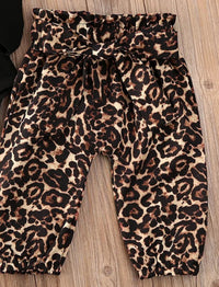 Long Sleeve Black Onesie Yellow Letter Three-piece Set