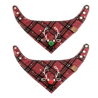Pet's Saliva Towel Christmas Deer Scarf Large Medium And Small For Cats And Dogs Triangular Binder