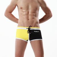 Men's Color Matching Boxer Swimming Trunks