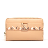 Women's Fashion Press Button Printed Leather Wallet Money Clip
